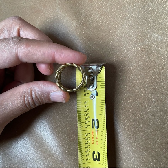 Vintage brass braided rope triple band solid ring boho gold layer stack - Picture 8 of 8